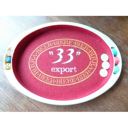 PISTE 421 BIERE 33 EXPORT  3DES + 21 PIONS  35CM X25CM