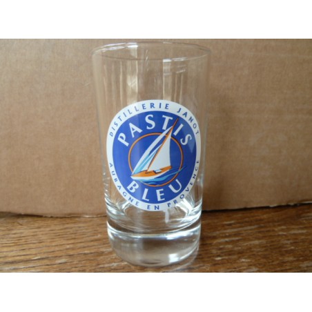 6 VERRES  PASTIS JANOT  PASTIS BLEU  HT 10CM