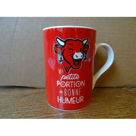 MUG VACHE QUI RIT  PETITE PORTION DE BONNE HUMEUR  HT 10.50CM