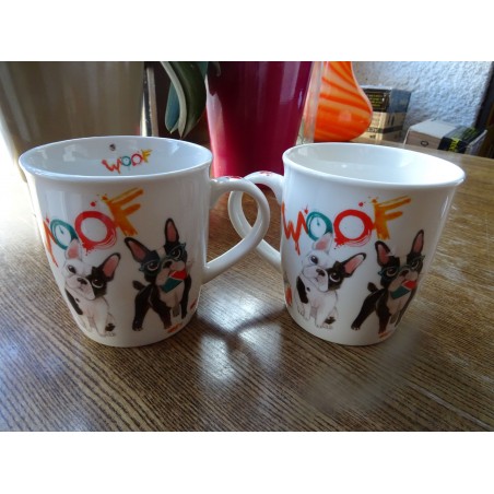 2 MUGS BOULDOGUE  35CL HT 9.50CM