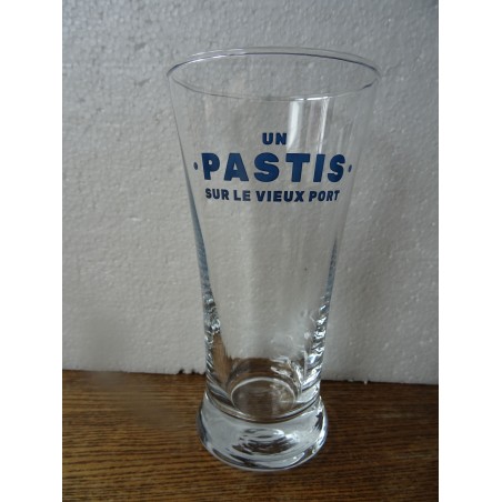 2 VERRES  UN PASTIS SUR LE VIEUX PORT 25CL HT.14.70CM