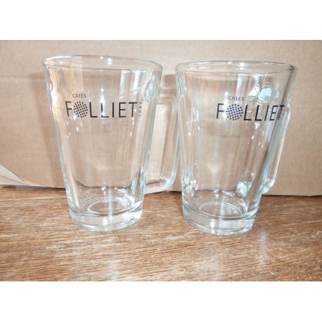 2 TASSES FOLLIET 25CL  HT 11.30CM