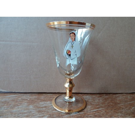 1VERRE SOUVENIR DE COMMUNION HT 13.20CM