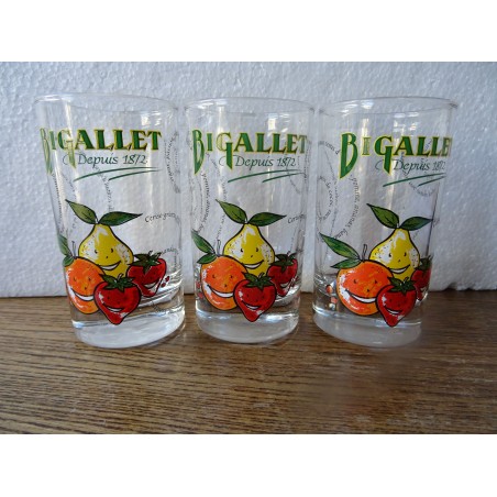 3 VERRES  BIGALLET 12/15CL HT 10CM