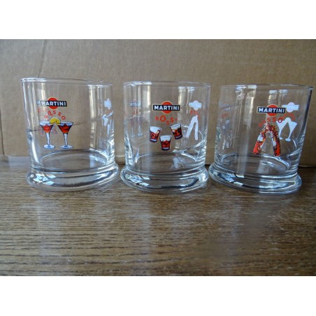 3 VERRES MARTINI COLLECTOR  HT 8CM