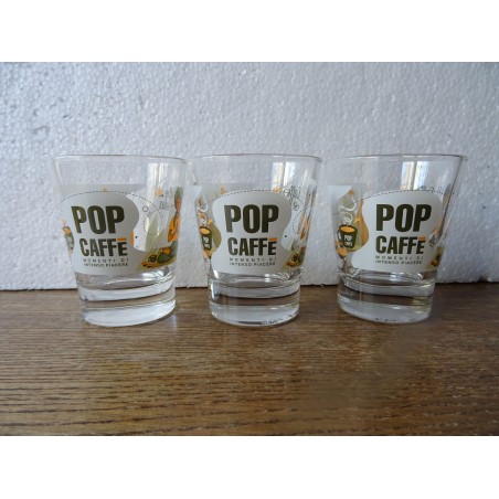 3 VERRES POP CAFFE  HT 7CM