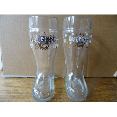 2 BOTTES LICORNE NOEL  DIFFERENTES 25CL HT. 15.60CM