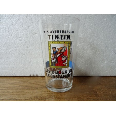 1 VERRE  TINTIN  LES BIJOUXDE LA CASTAFIORE HT 11.50CM