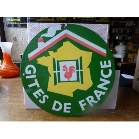 PLAQUE EMAILLEE GITES DE FRANCE  DIAMETRE 35CM