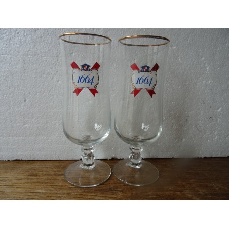 2 VERRES 1664 25CL HT 18.30CM