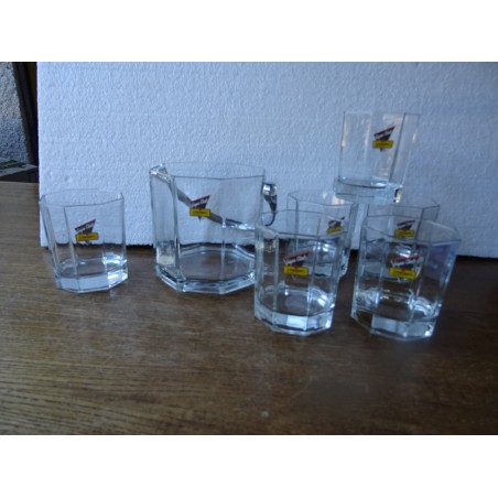 SERVICE SCHWEPPES  6 VERRES HT 9CM +1 SEAU A GLACE