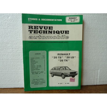 REVUE TECHNIQUE AUTOMOBILE RENAULT 20TS 20LS 20TX