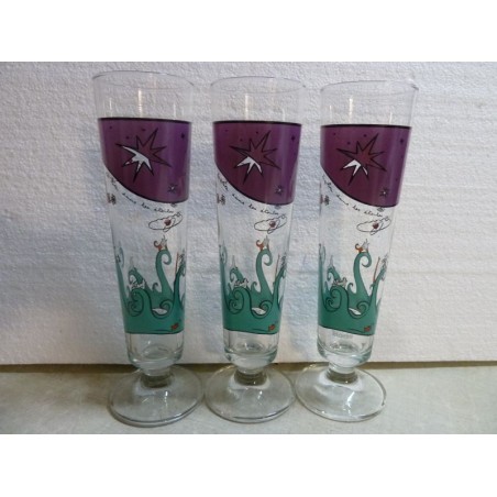 3 VERRES TEISSEIRE COLLECTOR 25/30CL HT.24.20CM