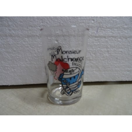 1 VERRE MONSIEUR MALCHANCE  MADAME CALIN HT 10CM