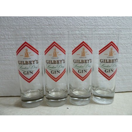 4 VERRES  GIN GILBEY'S 22CL HT 15.20CM