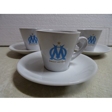 3 TASSES A CAFE  +3 SOUS TASSES OLYMPIQUE DE MARSEILLE