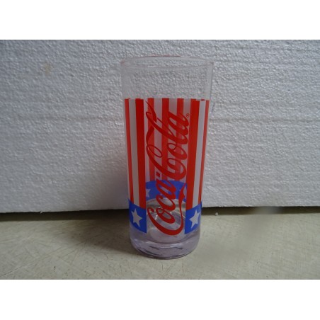 1 VERRE COCA-COLA  DRAPEAU AMERICAIN HT 13.50CM